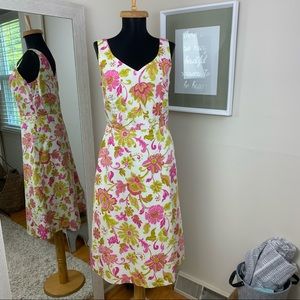 Boden Floral Fit and Flare Cotton Lined DressB5